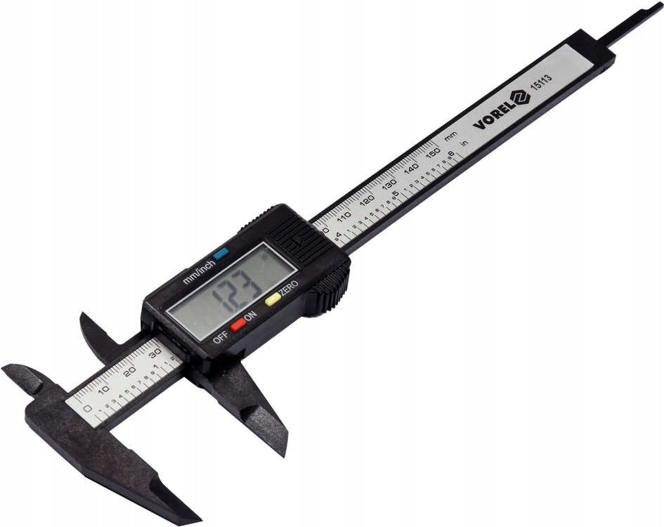 LCD ELECTRONIC CALIPER 150mm 15cm CARBON FIBER VOREL EAN (GTIN) 5906083066061