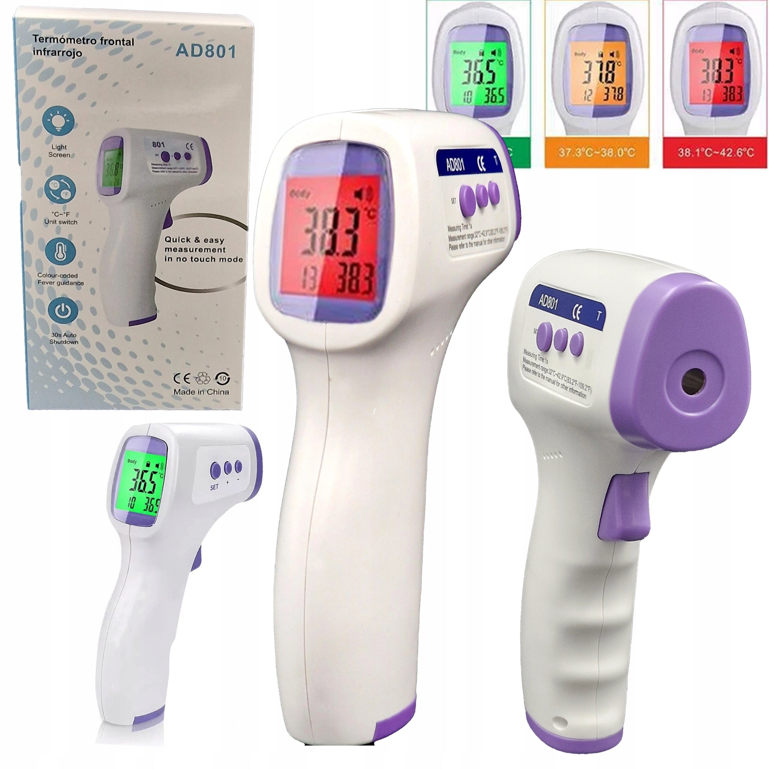 LCD NON-CONTACT INFRARED THERMOMETER FOR CHILDREN AND ADULTS ACCURATE Medical device no