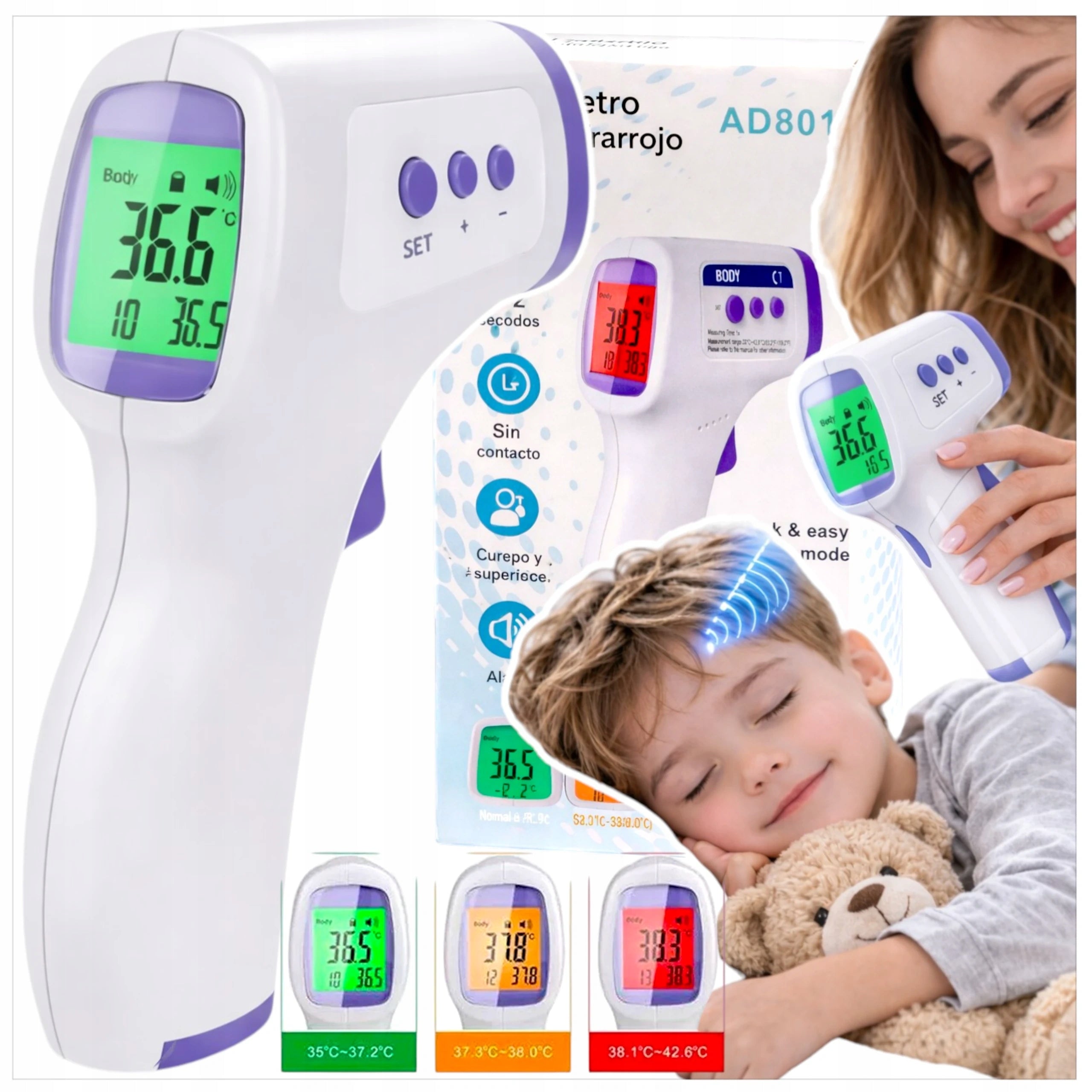LCD NON-CONTACT INFRARED THERMOMETER FOR CHILDREN AND ADULTS ACCURATE