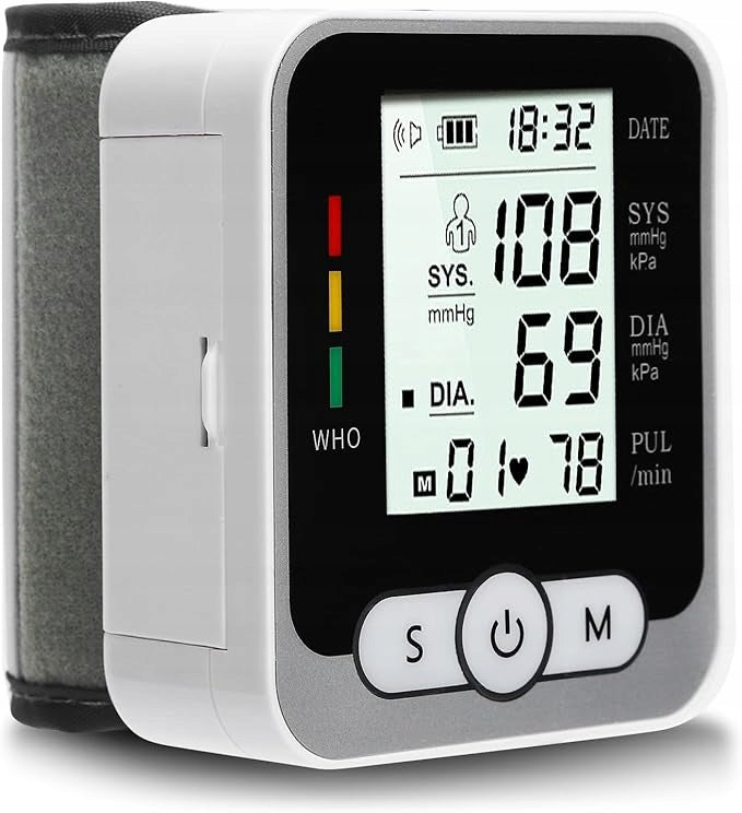 LCD Wrist Blood Pressure Monitor with English Voice