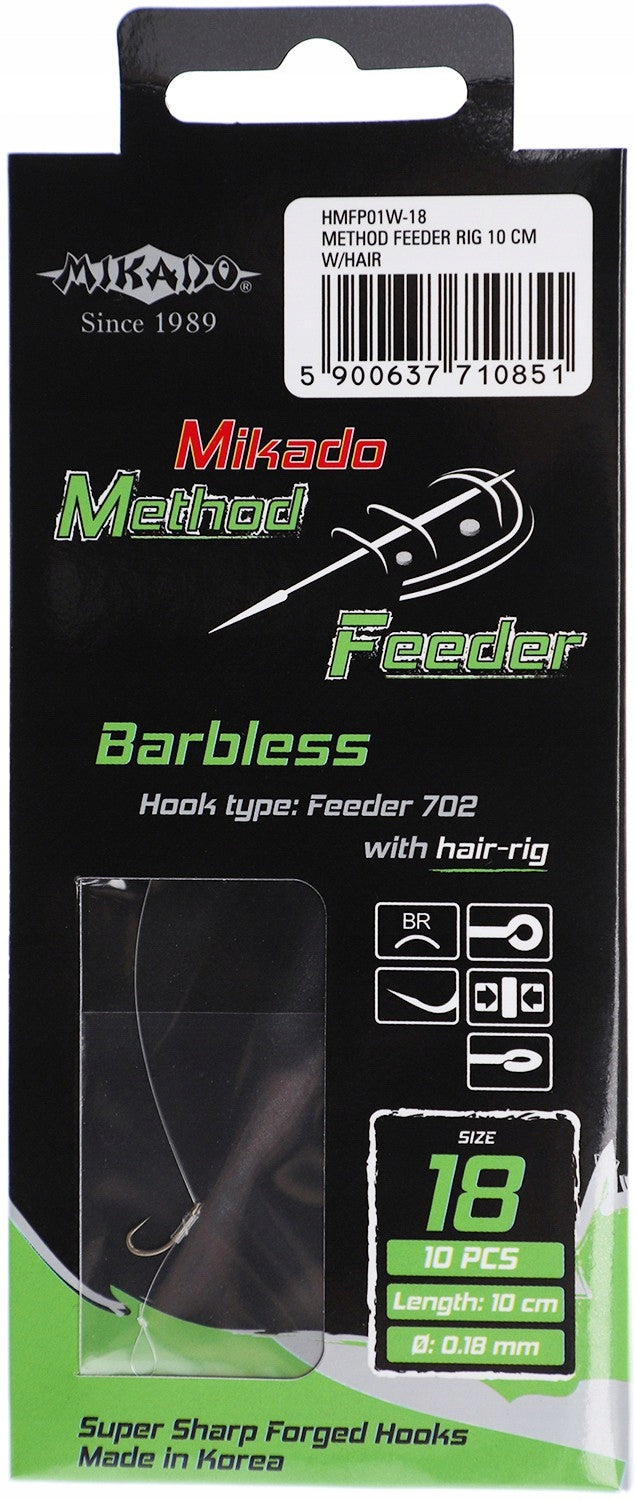 LEADER METHOD FEEDER HAIR BZ HOOK 16/0,20mm MIKADO