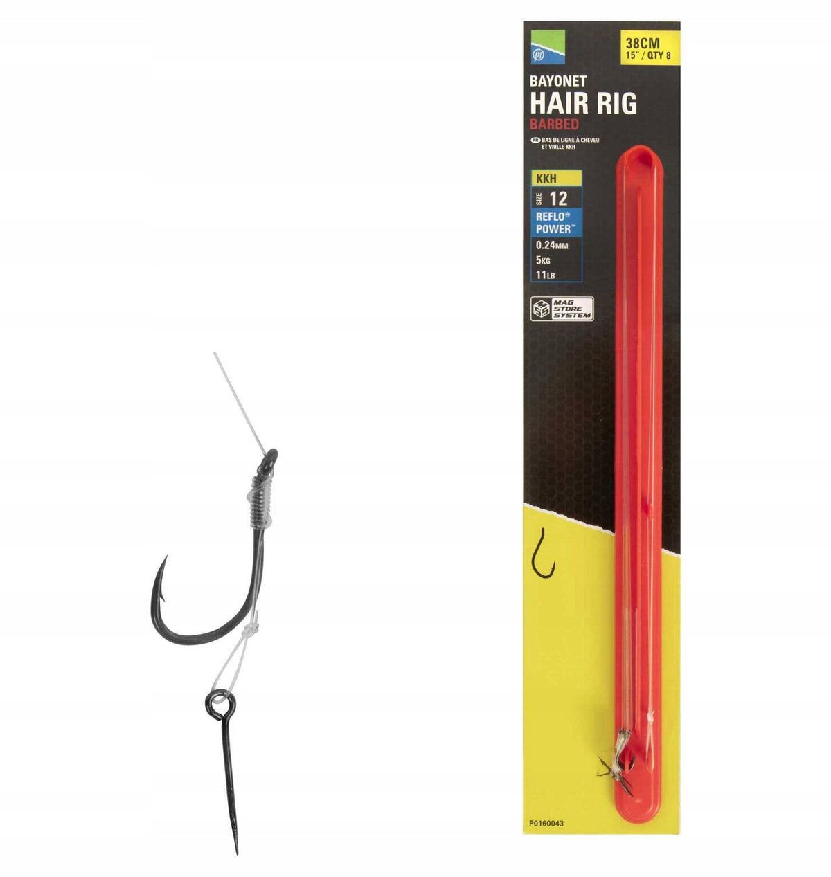 LEADERS PRESTON 38cm BAYONET HAIR RIGS 12-0,24mm