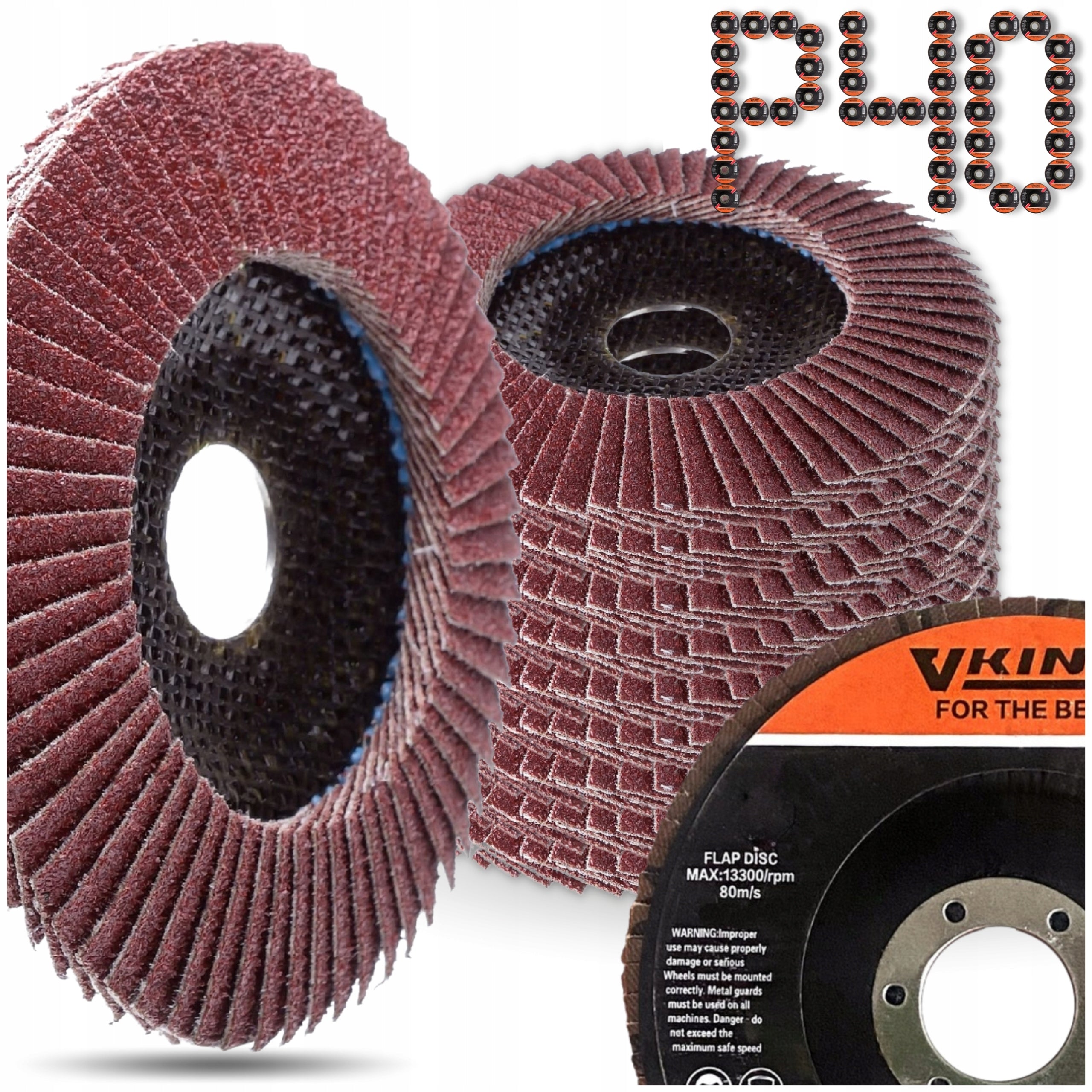 LEAF DISC 125mm RUST METAL GRINDING LAMELLA P40 10PCS