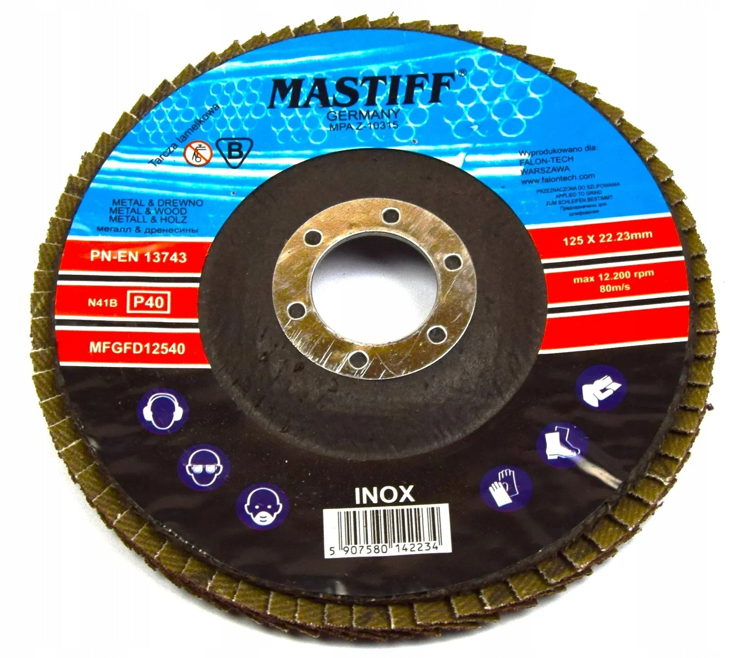 LEAF DISC FOR GRINDING WOOD METAL LAMELLA 125 GR 60 MF EAN (GTIN) 5902600721031