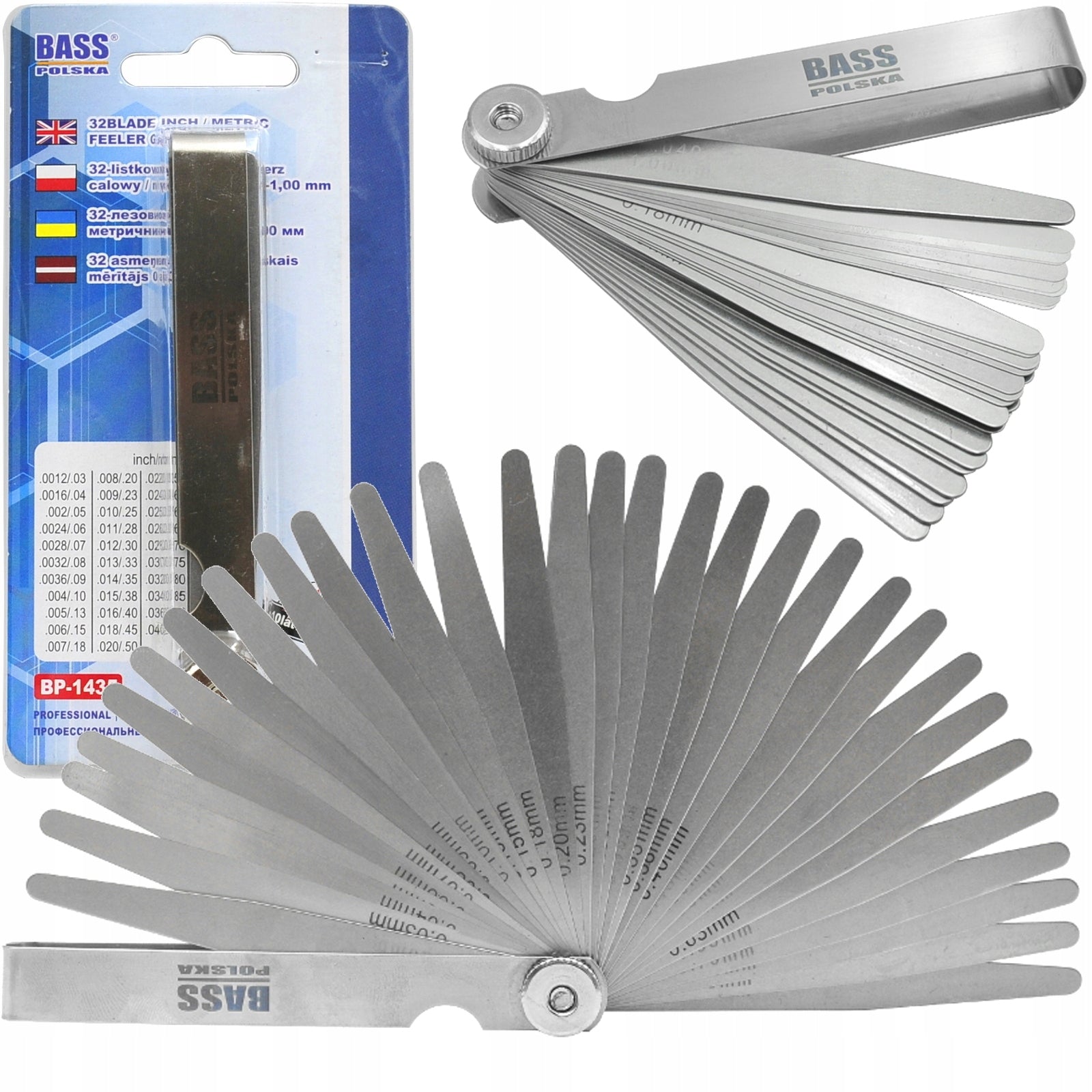 LEAF GAUGE PLATE GAUGE 0,03-1,00mm 32 LEAVES