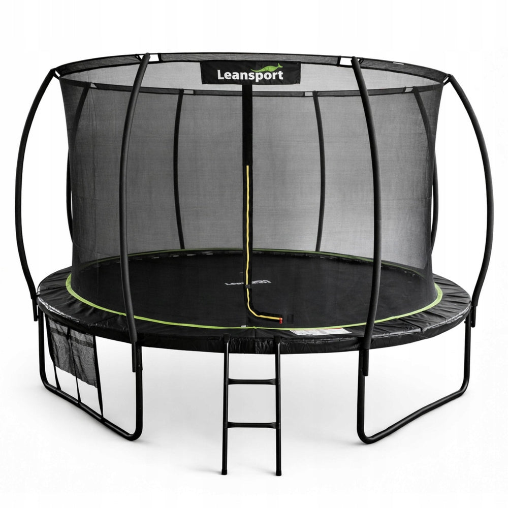 LEAN Garden Trampoline With Interior Mesh Black and Green 427CM 14FT Brand Leansport