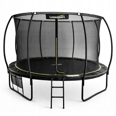 LEAN Garden Trampoline With Interior Mesh Black and Green 427CM 14FT Total height 180 cm