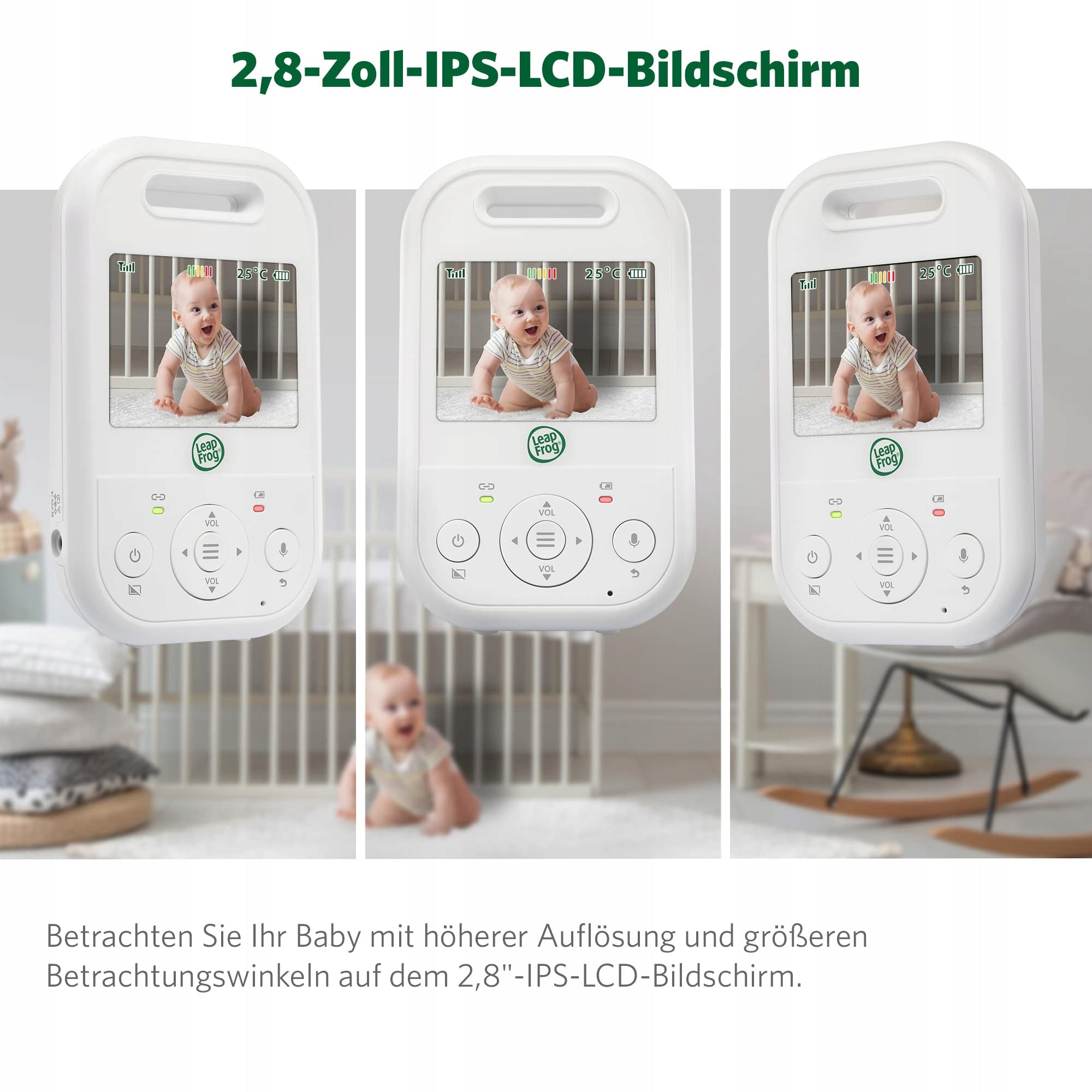 LEAPFROG LF2513 Baby Monitor Camera 2.8 Inch Display 300m Range Packaging status original