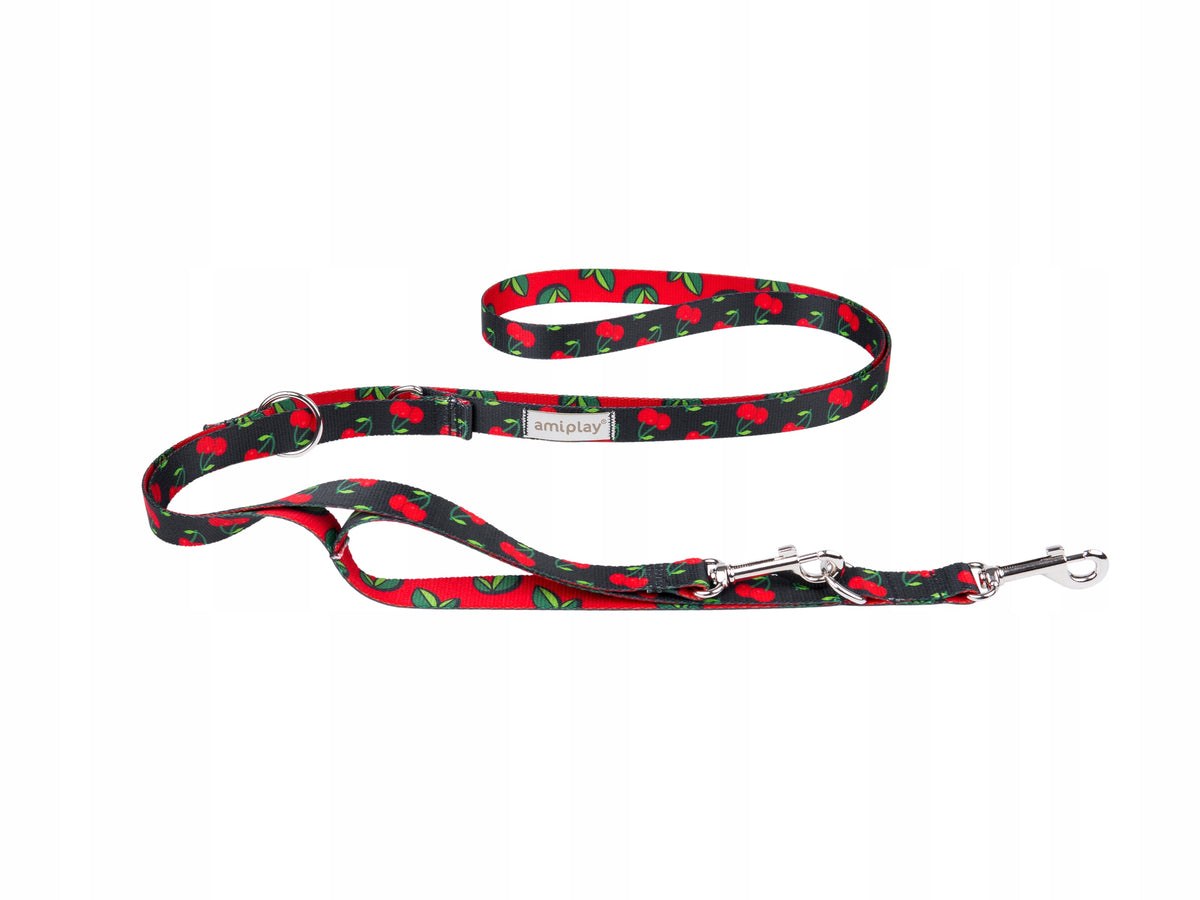 LEASH 7 IN 1 AMIPLAY BEHAPPY S 1-2M CHERRY FOR DOG