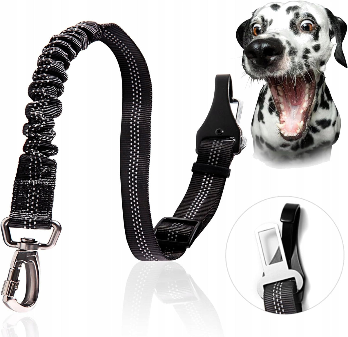 LEASH CAR SEAT BELT WITH SHOCK ABSORBER FOR DOG ISOFIX