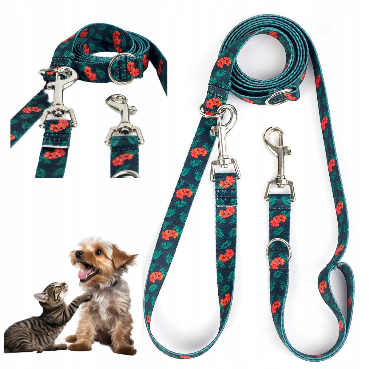 LEASH CLIP-ON FOR SMALL DOG TRAINING TAPE 2,4M 20MM Brand no brand