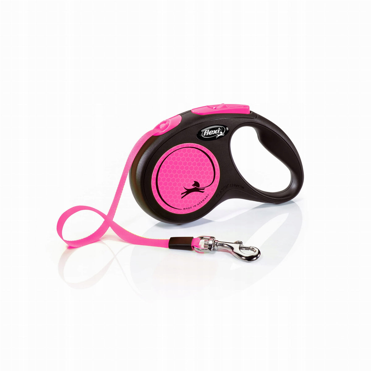 LEASH FLEXI NEON PINK TAPE M 5M