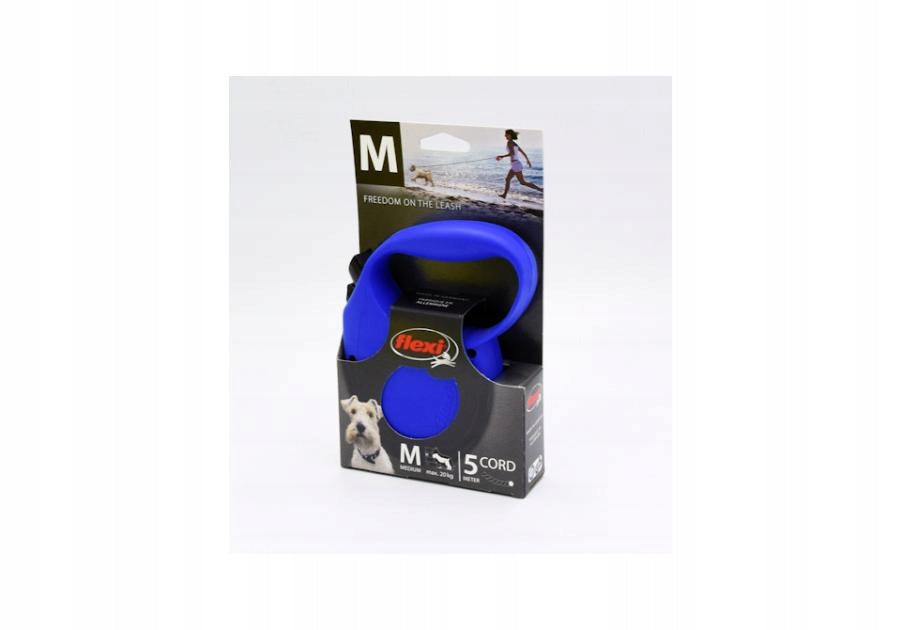 LEASH FLEXI STAND. M CORD 5M/20KG BLUE