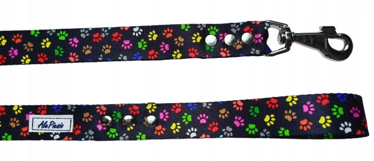 LEASH FOR BIG DOG COLORFUL PAWS THICK LARGE CARABINER RIVETED 2M Manufacturer code 2NITKOLŁAPDUŻY