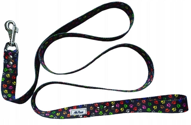 LEASH FOR BIG DOG COLORFUL PAWS THICK LARGE CARABINER RIVETED 2M