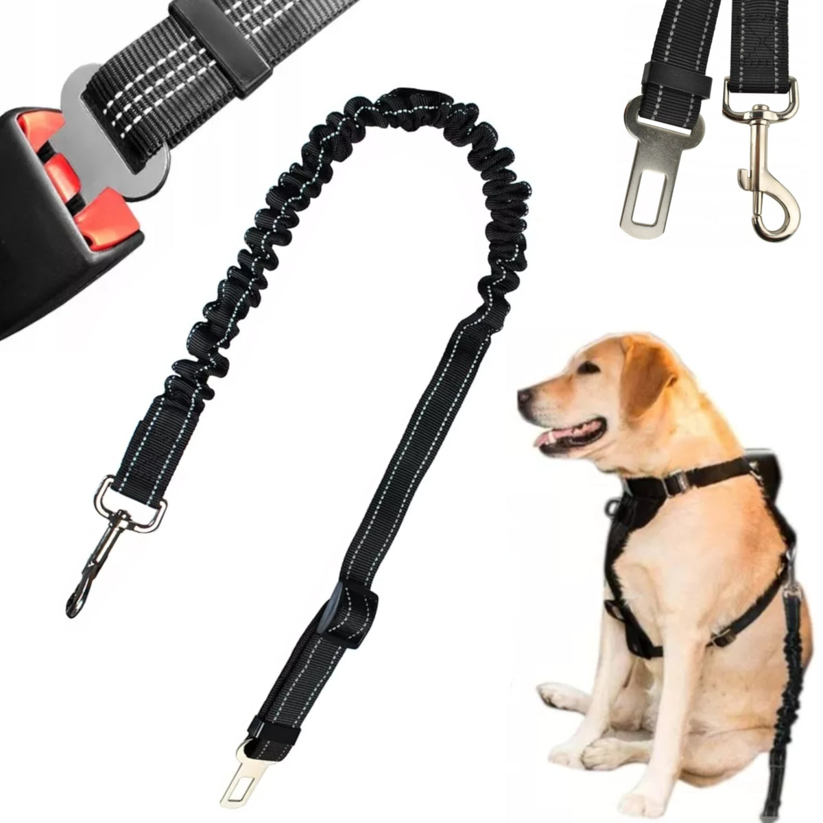 LEASH FOR CAR BELTS SEAT BELT FOR CAT DOG SHOCK ABSORBER STRONG