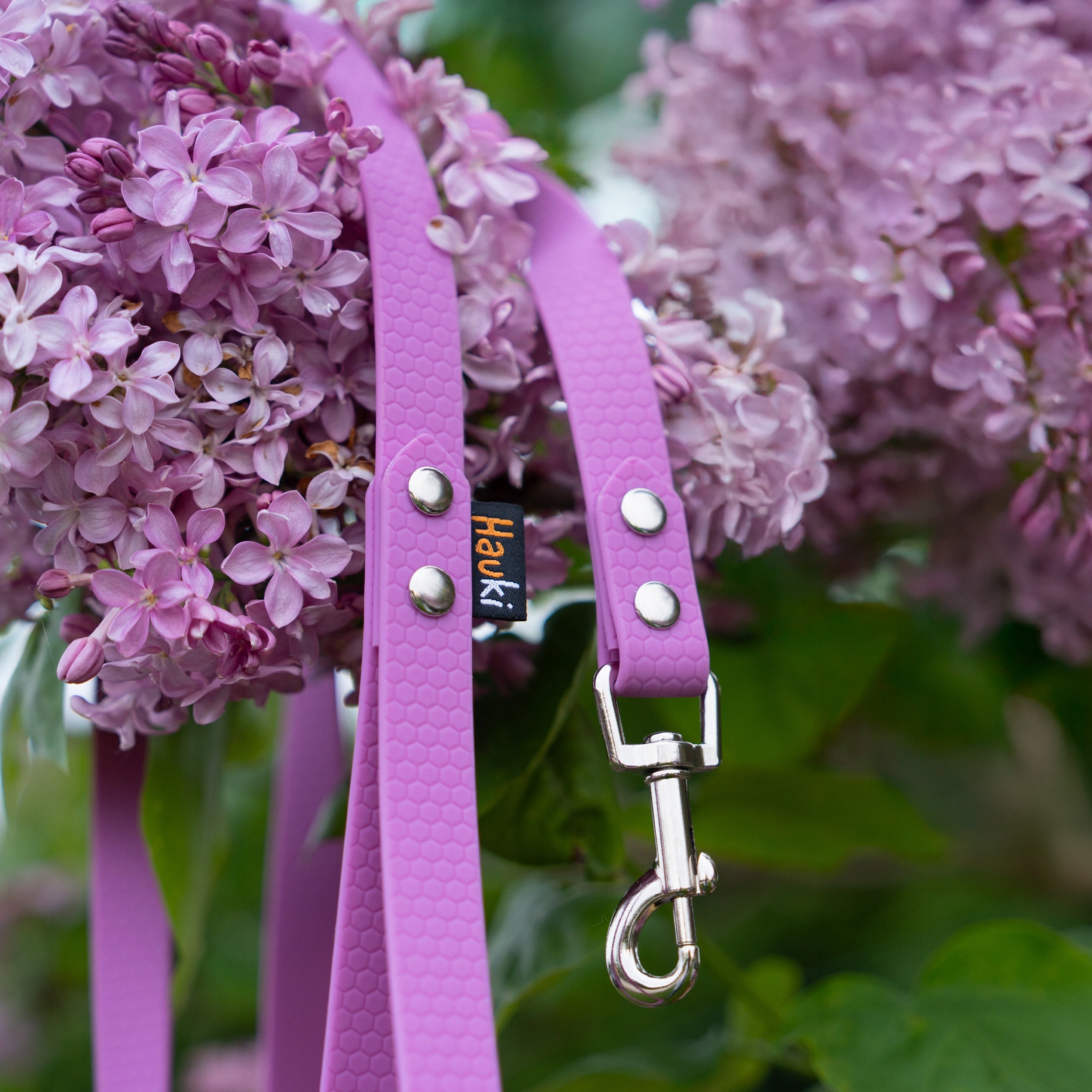 LEASH FOR LARGE 15M. TRAINING CORD. LAVENDER, SILVER ELEMENTS. HEXA Maximum leash length 15 m