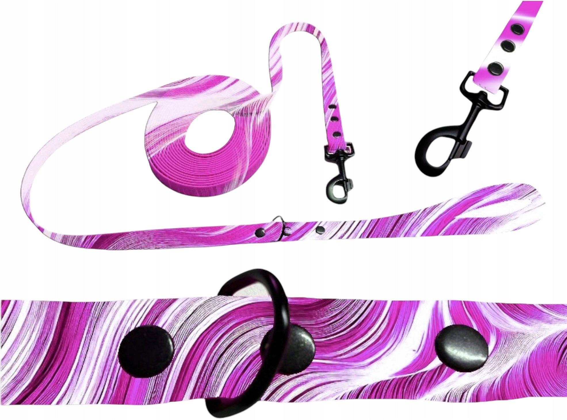 LEASH WATERPROOF RIGID HARD STRONG BIOTHANE 3M 16MM- SHELBY WOOFY LEASH