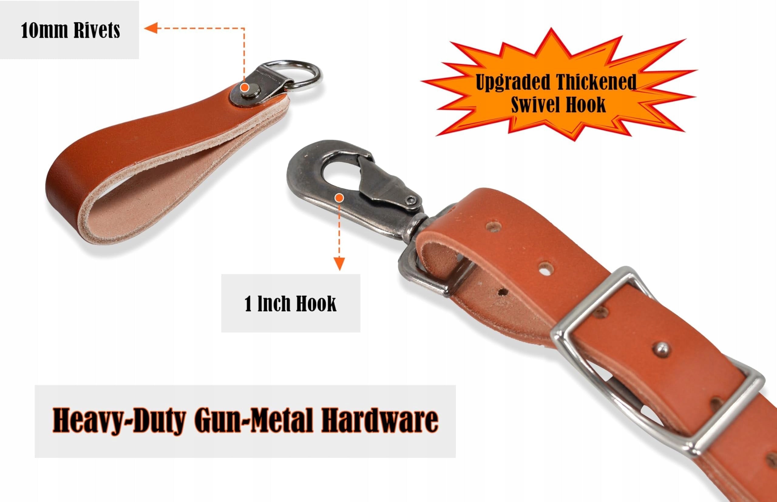 LEATHER ASSEMBLY BELT WITH SUSPENDERS ADJUSTABLE 94 – 122cm FOR TOOL BELT Brand no brand