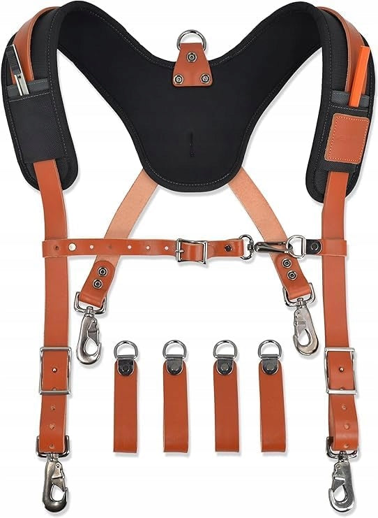 LEATHER ASSEMBLY BELT WITH SUSPENDERS ADJUSTABLE 94 – 122cm FOR TOOL BELT