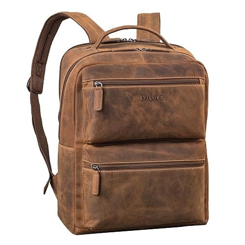 LEATHER BACKPACK GUSTAVO LARGE FOR LAPTOP 15 16 INCHES MEN'S WOMEN'S Brand no brand