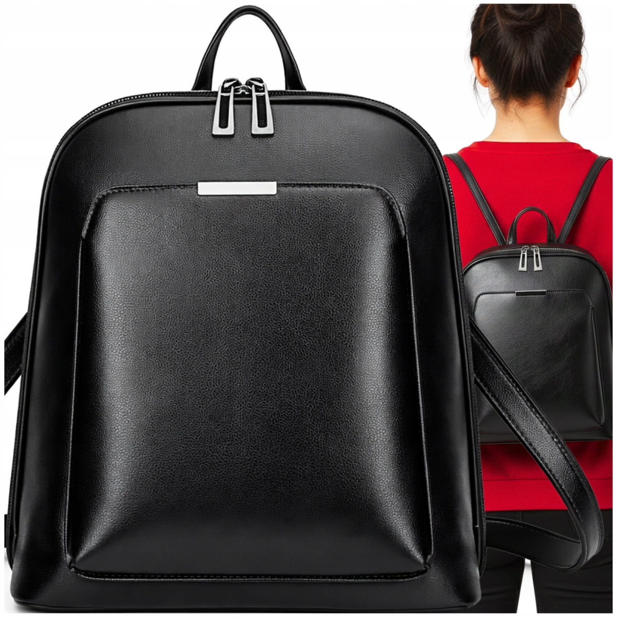LEATHER BACKPACK LEATHER BAG WOMEN'S BAG A4 ROOMY ELEGANT