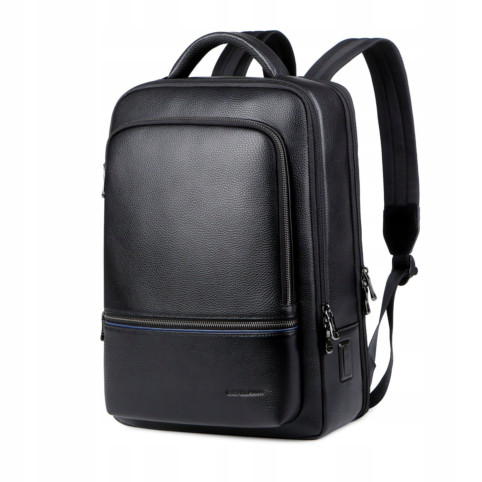 LEATHER BUSINESS LAPTOP BACKPACK STYLISH SCHOOL WATERPROOF USB USB-C