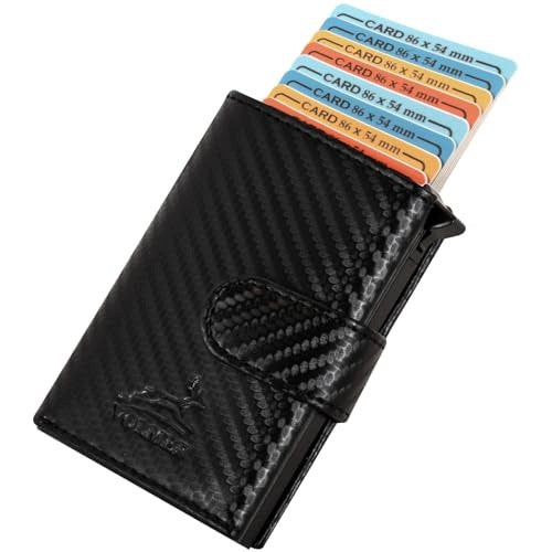 LEATHER CARD CASE POP UP ALUMINUM RFID PROTECTION FOR MAN Brand no brand