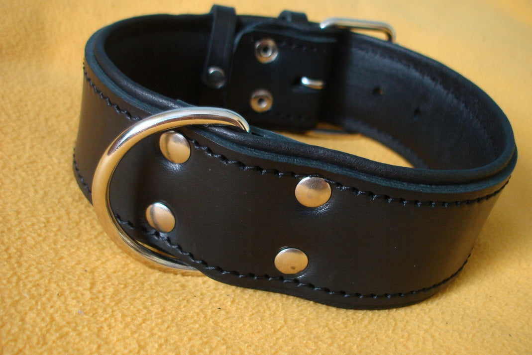 LEATHER COLLAR DOUBLE LEATHER 4cm/60cm