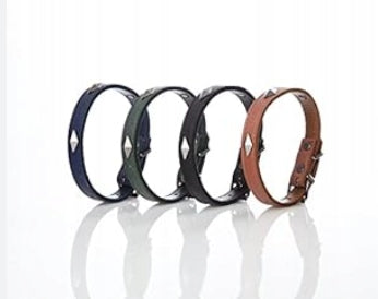 LEATHER DOG COLLAR DOUBLE STITCHED PREMIUM BROWN M