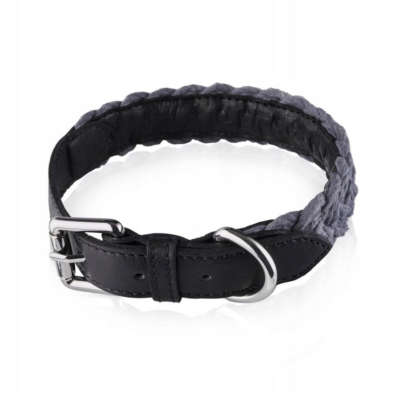 LEATHER DOG COLLAR SIZE. L PETSOME BRAIDED