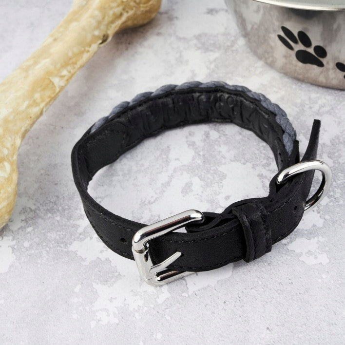 LEATHER DOG COLLAR SIZE. S PETSOME GREY Manufacturer code 12P0