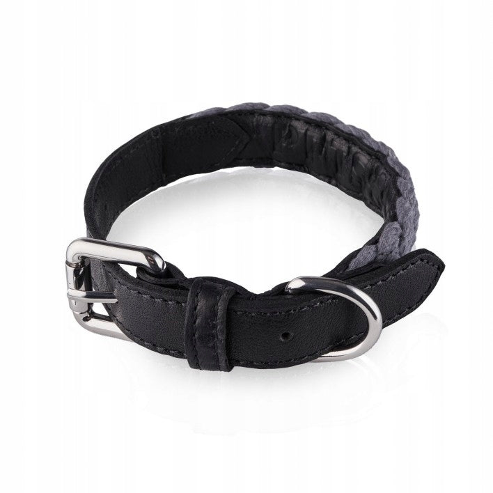 LEATHER DOG COLLAR SIZE. S PETSOME GREY