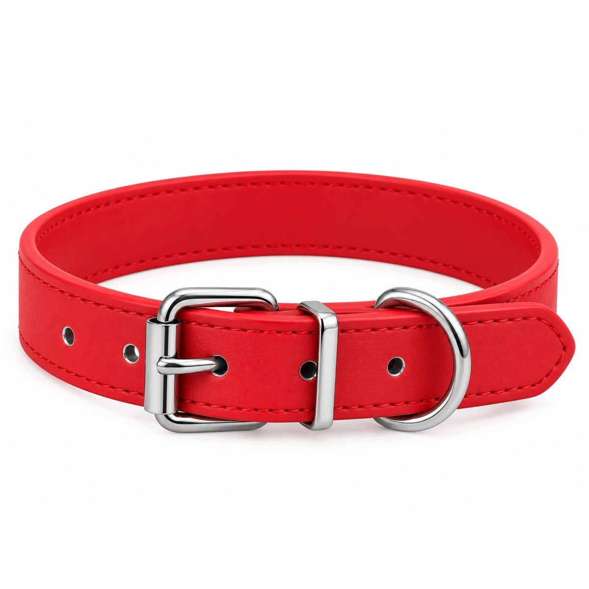LEATHER DOG COLLAR STRONG TRADITIONAL WOOFY ADJUSTABLE 26-34cm Size M Packaging status original