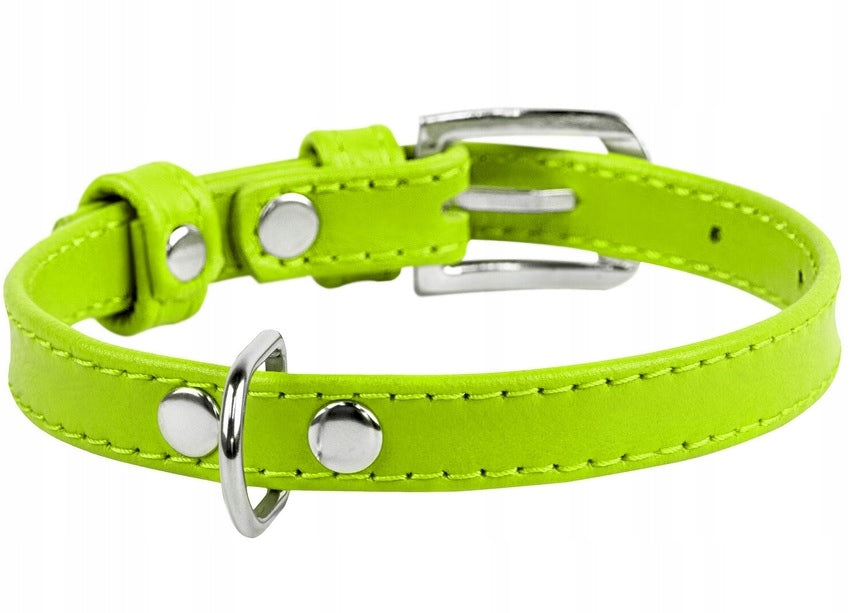 LEATHER DOG COLLAR WAUDOG COLLAR 12MM 21-29CM GREEN Manufacturer code 32565