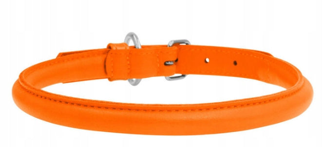 LEATHER DOG COLLAR WAUDOG COLLAR 13MM 45-53CM POMARAŃĆZOWA ROUND Manufacturer code 35074