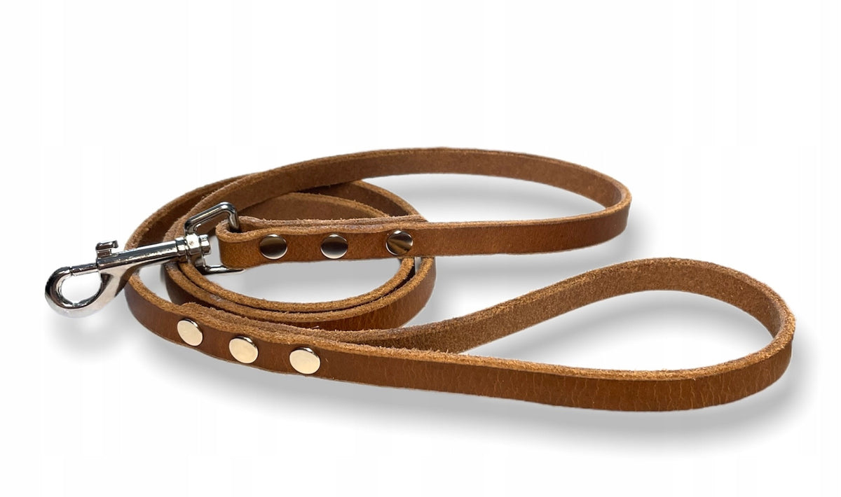 LEATHER DOG LEASH 1m Branded - Shelby