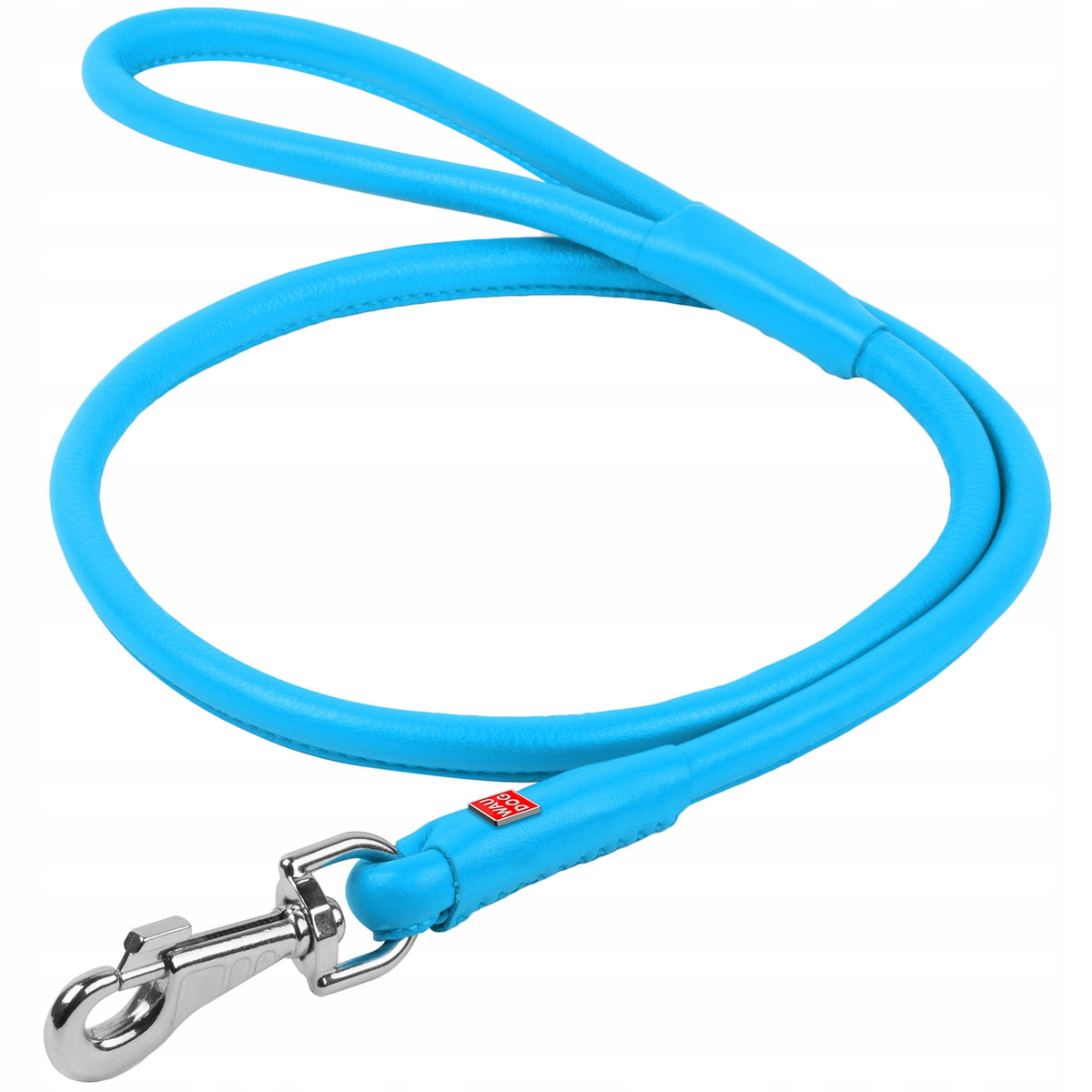 LEATHER DOG LEASH WAUDOG COLLAR 122CM/13MM BLUE Brand Waudog