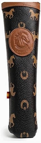 LEATHER FAN HOLDER WITH ZIPPER PROTECTIVE CASE