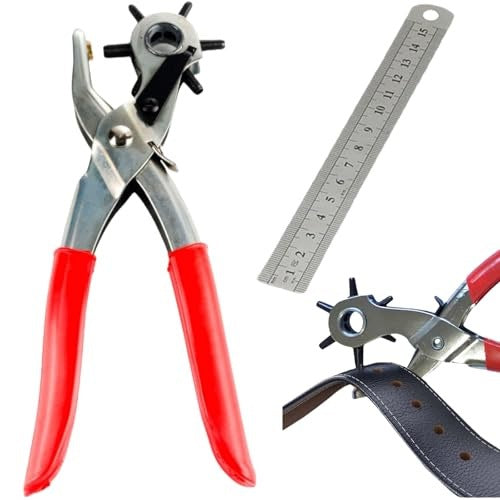 LEATHER HOLE PLIERS SWIVEL BELT PUNCH 2 PCS Leather Brand no brand