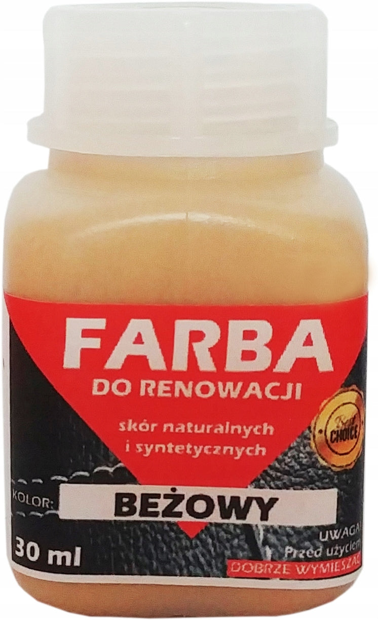 LEATHER RENOVATION UPHOLSTERY PAINT LACQUER BEIGE 30ml