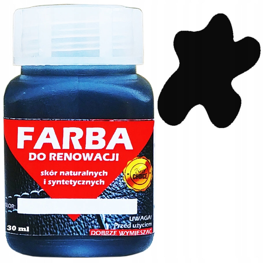 LEATHER RESTORATION UPHOLSTERY PAINT LACQUER BLACK 30ml