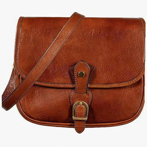 LEATHER SHOULDER BAG FOR WOMEN BROWN COGNAC BAG FOR HOME