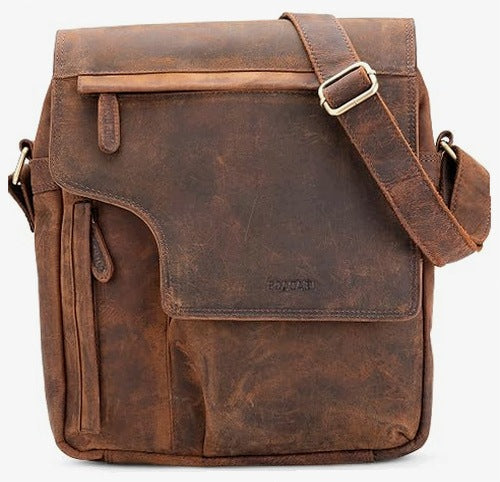 LEATHER SHOULDER BAG LAPTOP 13 INCHES MALE FEMALE UNISEX for HOME