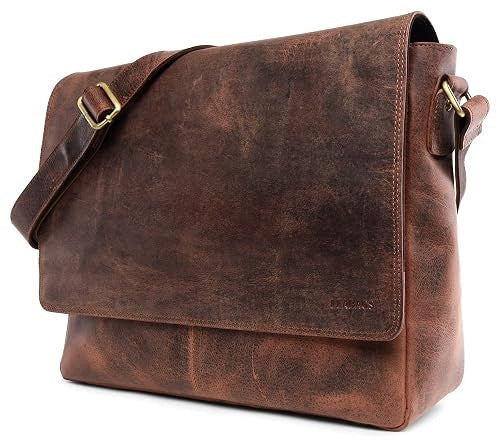 LEATHER SHOULDER BAG LAPTOP 15 INCHES MAN WOMAN Brand no brand