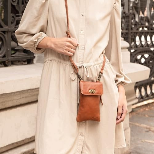 LEATHER SHOULDER BAG WOMEN'S BROWN ELIO FOR PHONE GIFT FOR HOME Manufacturer code SWC5908151034682