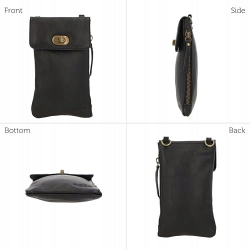 LEATHER SHOULDER BAG WOMEN'S ELIO COVER PHONE BLACK for home Manufacturer code Producent niezależny
