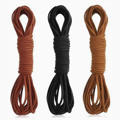 LEATHER STRING SET OF 3 ROLLS DIY VINTAGE JEWELRY TAPE 30M