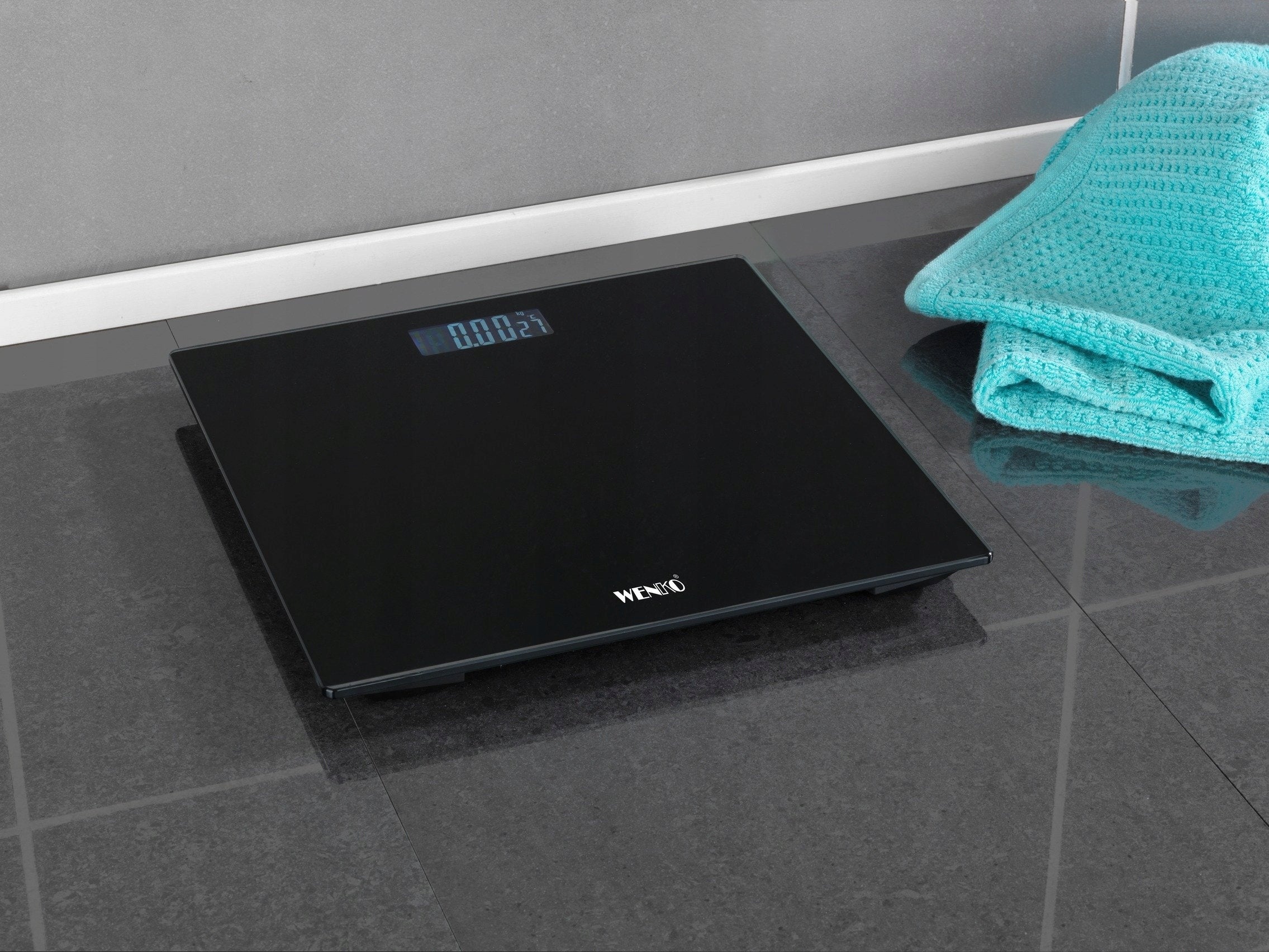 LED BATHROOM PERSONAL SCALE GLASS 30x30 cm WENKO Brand Wenko