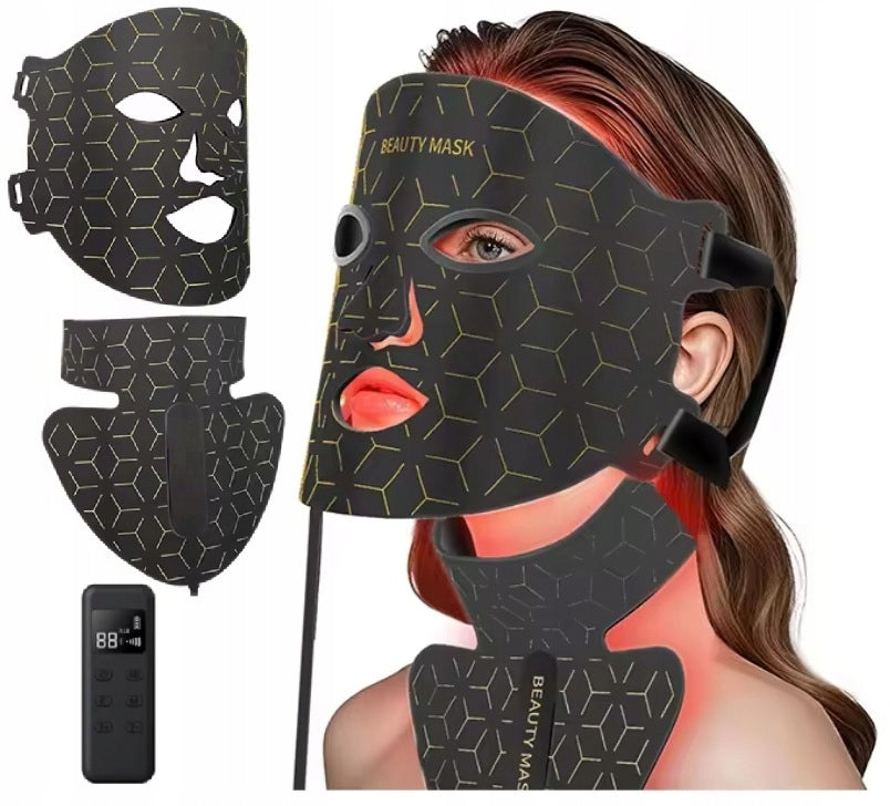 LED BEAUTY face mask neck 4in1 remote control photon therapy